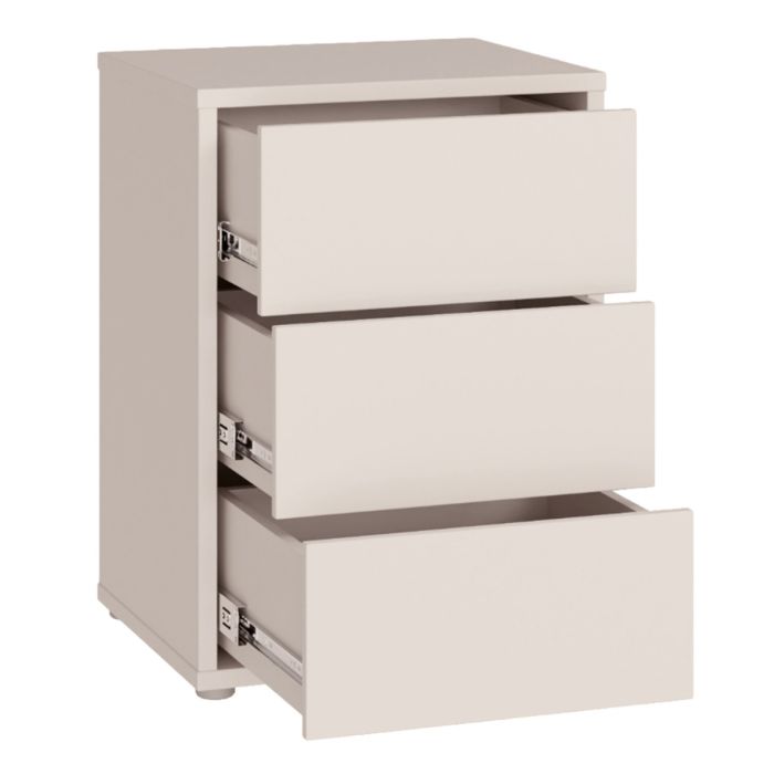 Alice Springs Bedside Cabinet with 3 Drawers Push-to-Open in Sand