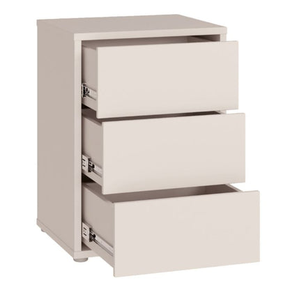 Alice Springs Bedside Cabinet with 3 Drawers Push-to-Open in Sand