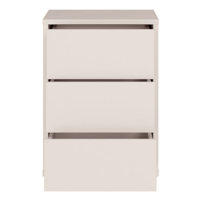 Alice Springs Bedside Cabinet with 3 Drawers Push-to-Open in Sand