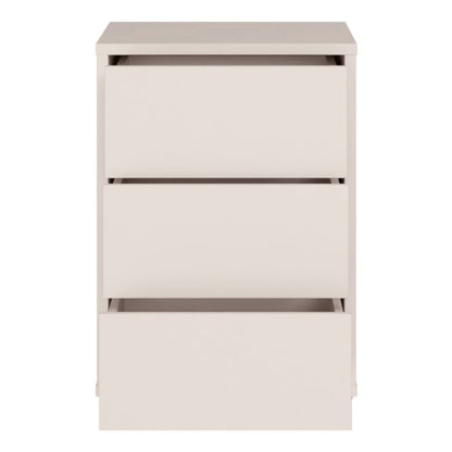 Alice Springs Bedside Cabinet with 3 Drawers Push-to-Open in Sand