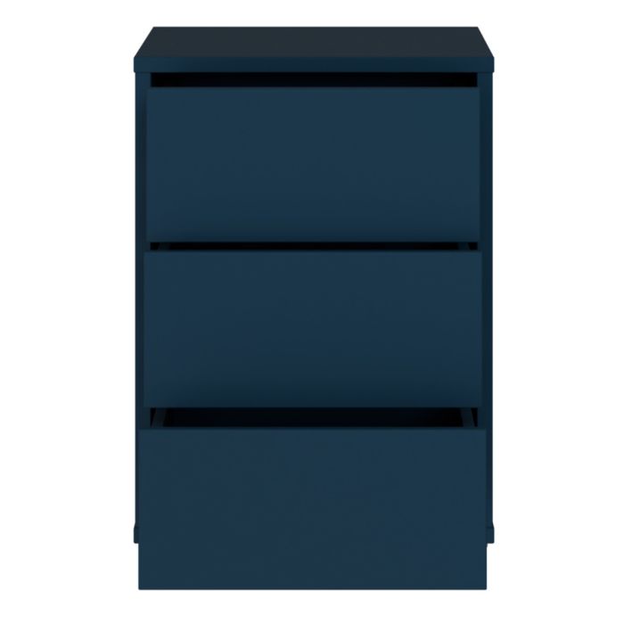 Alice Springs Bedside Cabinet with 3 Drawers Push-to-Open in Night Blue