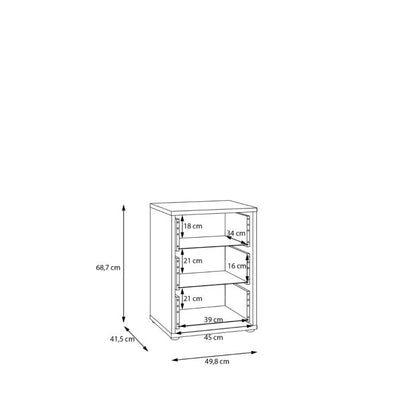 Alice Springs Bedside Cabinet with 3 Drawers Push-to-Open in Night Blue