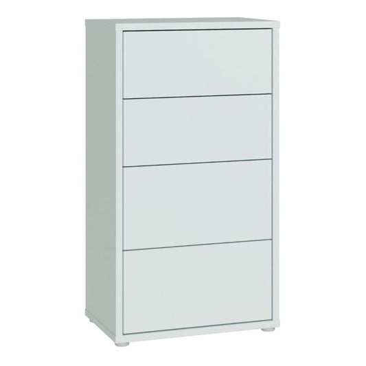 Alice Springs Tall 4 Drawer Chest with Push-to-Open Drawers in Light Grey