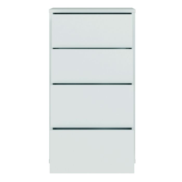 Alice Springs Tall 4 Drawer Chest with Push-to-Open Drawers in Light Grey