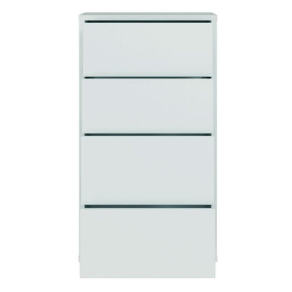 Alice Springs Tall 4 Drawer Chest with Push-to-Open Drawers in Light Grey