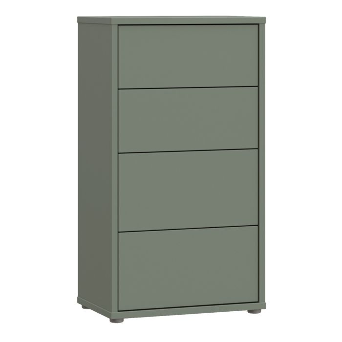 Alice Springs Tall 4 Drawer Chest with Push-to-Open Drawers in Sage Green