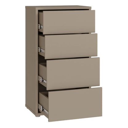 Alice Springs Tall 4 Drawer Chest with Push-to-Open Drawers in Taupe