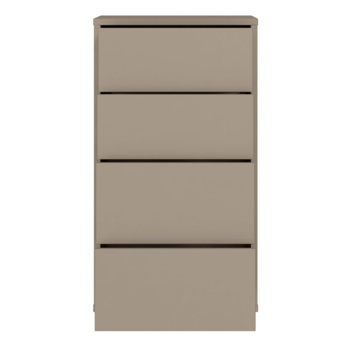Alice Springs Tall 4 Drawer Chest with Push-to-Open Drawers in Taupe
