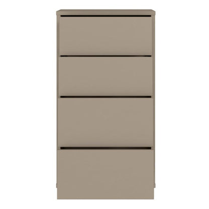 Alice Springs Tall 4 Drawer Chest with Push-to-Open Drawers in Taupe