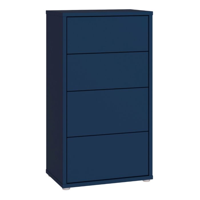 Alice Springs Tall 4 Drawer Chest with Push-to-Open Drawers in Night Blue