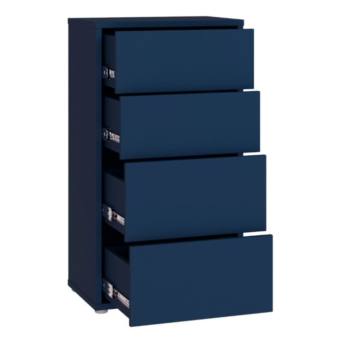 Alice Springs Tall 4 Drawer Chest with Push-to-Open Drawers in Night Blue