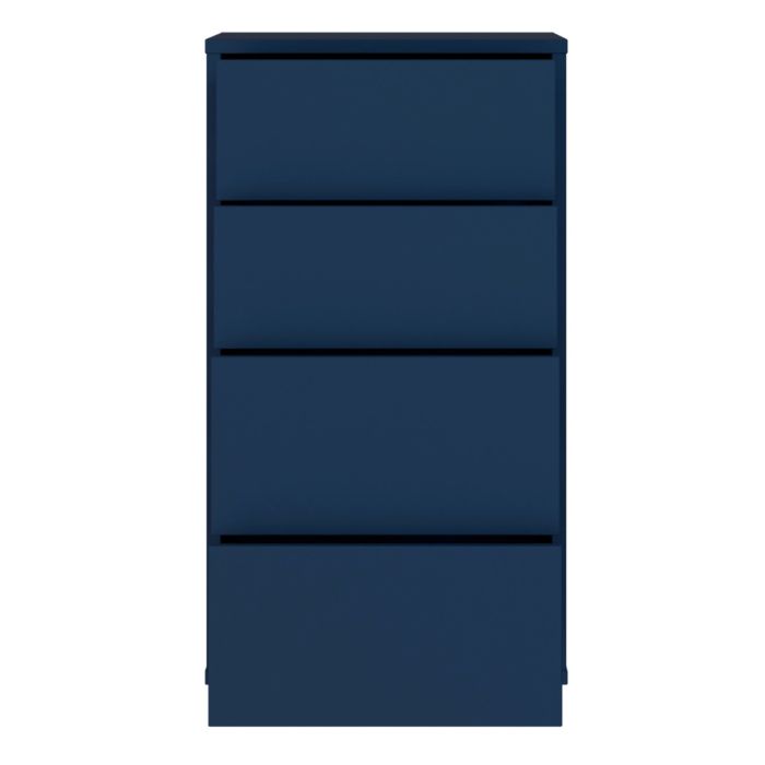 Alice Springs Tall 4 Drawer Chest with Push-to-Open Drawers in Night Blue