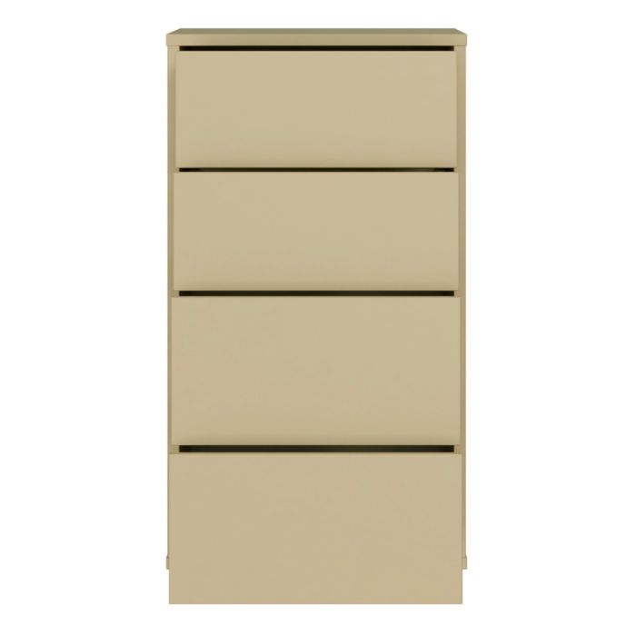 Alice Springs Tall 4 Drawer Chest with Push-to-Open Drawers in Butter Yellow