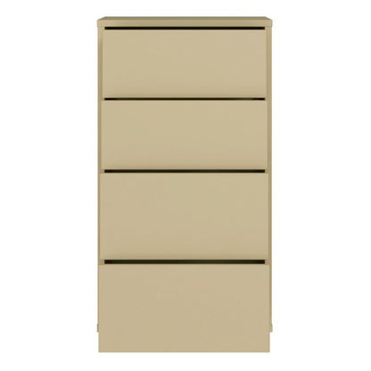 Alice Springs Tall 4 Drawer Chest with Push-to-Open Drawers in Butter Yellow