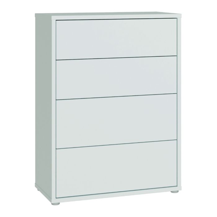 Alice Springs 4 Drawer Chest with Push-to-Open Drawers in Light Grey