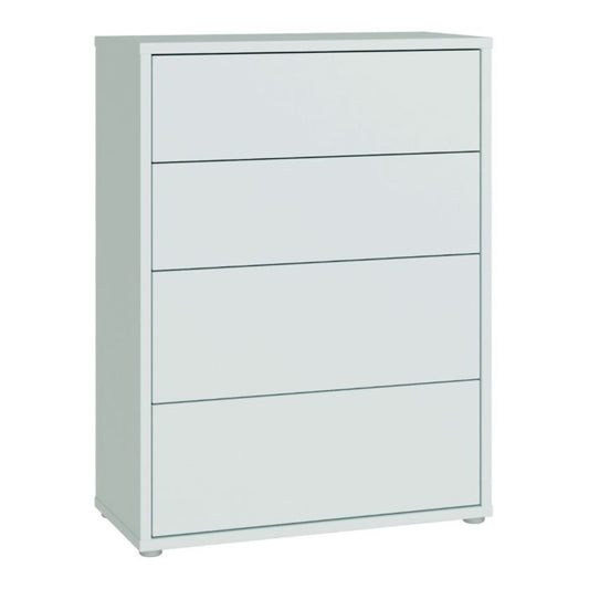 Alice Springs 4 Drawer Chest with Push-to-Open Drawers in Light Grey