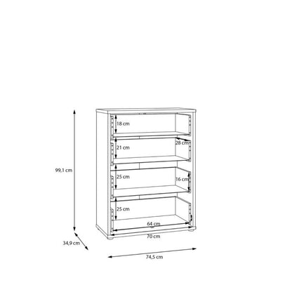 Alice Springs 4 Drawer Chest with Push-to-Open Drawers in Taupe