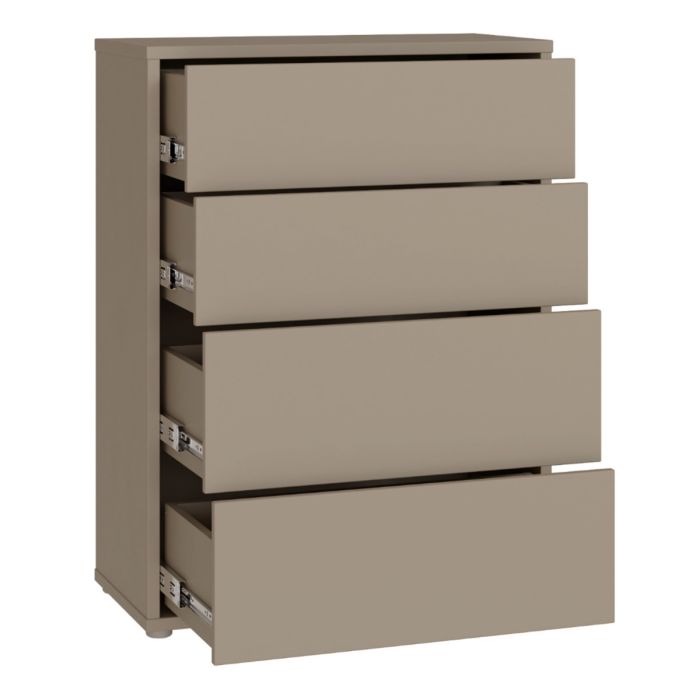 Alice Springs 4 Drawer Chest with Push-to-Open Drawers in Taupe