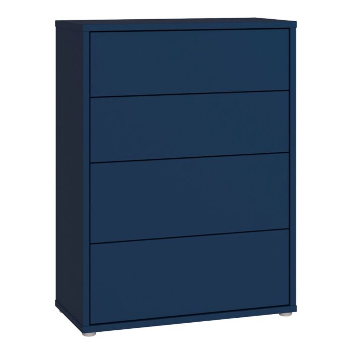 Alice Springs 4 Drawer Chest with Push-to-Open Drawers in Night Blue