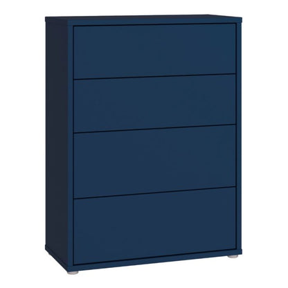 Alice Springs 4 Drawer Chest with Push-to-Open Drawers in Night Blue