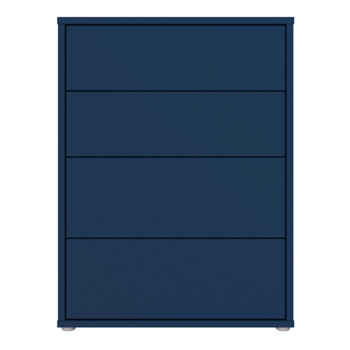 Alice Springs 4 Drawer Chest with Push-to-Open Drawers in Night Blue