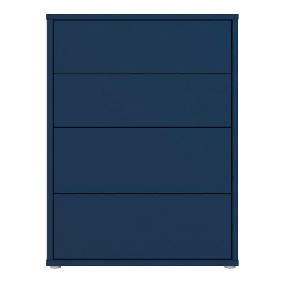 Alice Springs 4 Drawer Chest with Push-to-Open Drawers in Night Blue