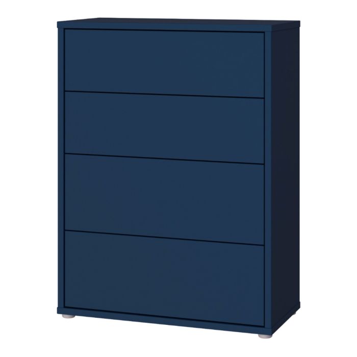 Alice Springs 4 Drawer Chest with Push-to-Open Drawers in Night Blue