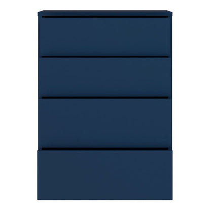 Alice Springs 4 Drawer Chest with Push-to-Open Drawers in Night Blue
