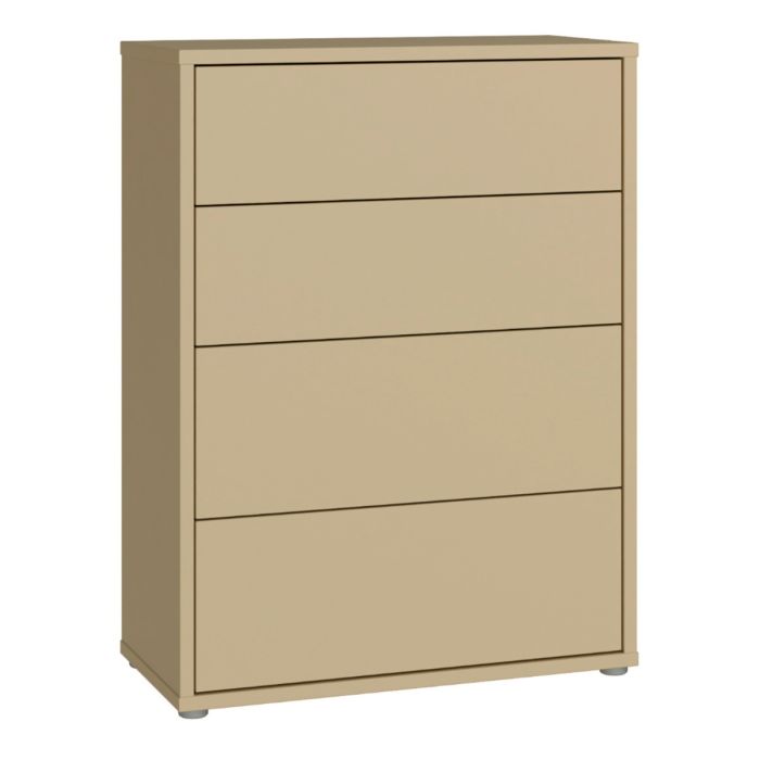 Alice Springs 4 Drawer Chest with Push-to-Open Drawers in Butter Yellow