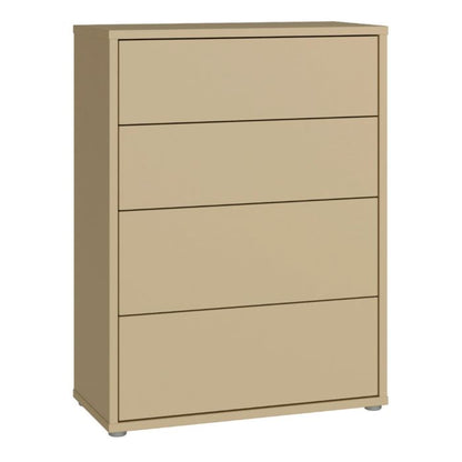Alice Springs 4 Drawer Chest with Push-to-Open Drawers in Butter Yellow