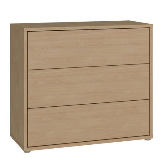 Alice Springs 3 Drawer Chest with Push-to-Open Drawers in Elegancia Oak