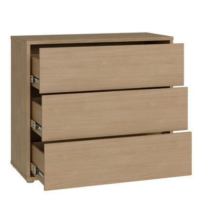 Alice Springs 3 Drawer Chest with Push-to-Open Drawers in Elegancia Oak