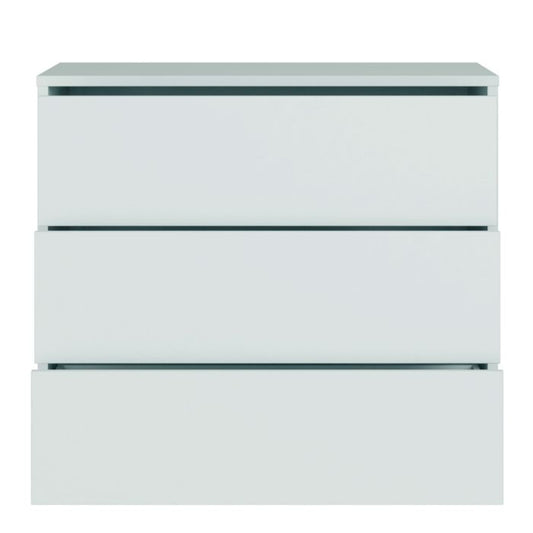 Alice Springs 3 Drawer Chest with Push-to-Open Drawers in Light Grey