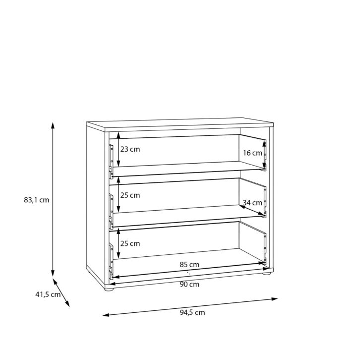 Alice Springs 3 Drawer Chest With Push-to-Open in Sage Green
