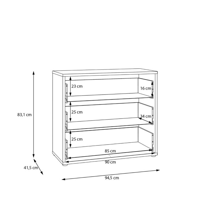 Alice Springs 3 Drawer Chest with Push-to-Open Drawers in Terracotta