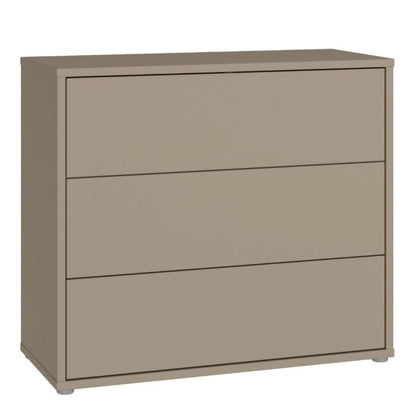 Alice Springs 3 Drawer Chest With Push-to-Open Drawers in Taupe