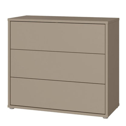 Alice Springs 3 Drawer Chest With Push-to-Open Drawers in Taupe