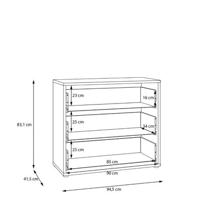 Alice Springs 3 Drawer Chest with Push-to-Open Drawers in Night Blue and White