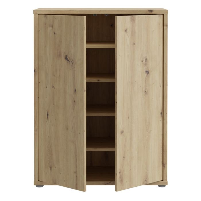 Alice Springs Shoe Cabinet with 2 Doors Push-to-Open in Artisan Oak