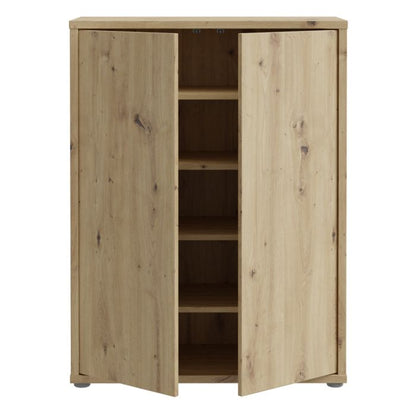 Alice Springs Shoe Cabinet with 2 Doors Push-to-Open in Artisan Oak