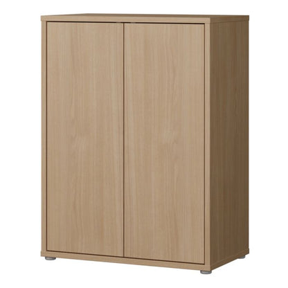 Alice Springs Tall 2 Door Cupboard with Push-to-Open Doors in Elegancia Oak