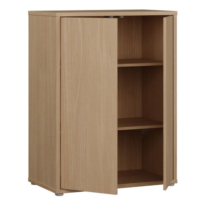 Alice Springs Tall 2 Door Cupboard with Push-to-Open Doors in Elegancia Oak