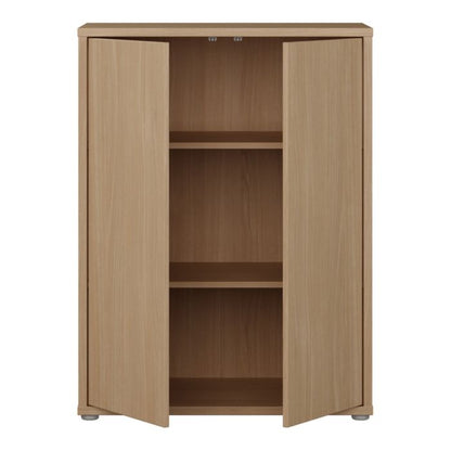 Alice Springs Tall 2 Door Cupboard with Push-to-Open Doors in Elegancia Oak