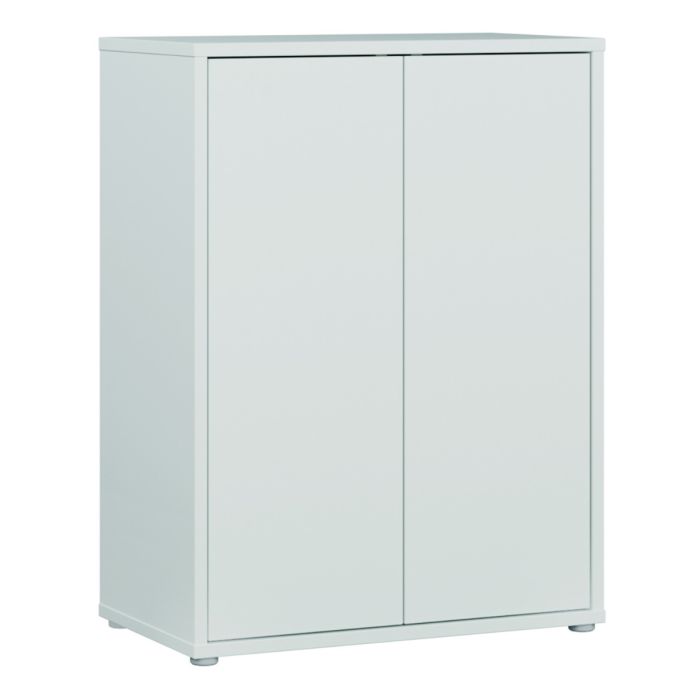 Alice Springs Tall 2 Door Cupboard with Push-to-Open Doors in Light Grey
