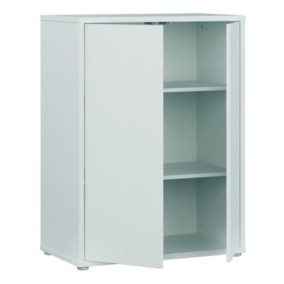 Alice Springs Tall 2 Door Cupboard with Push-to-Open Doors in Light Grey