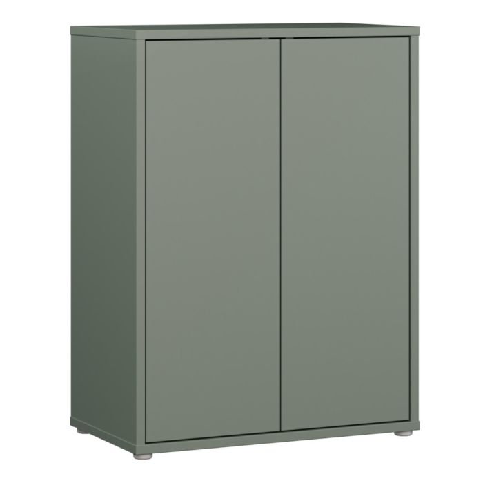 Alice Springs Tall 2 Door Cupboard with Push-to-Open Doors in Sage Green