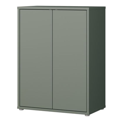 Alice Springs Tall 2 Door Cupboard with Push-to-Open Doors in Sage Green