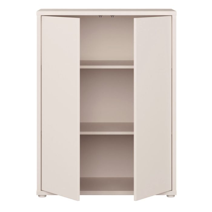Alice Springs Tall 2 Door Cupboard with Push-to-Open Doors in Sand