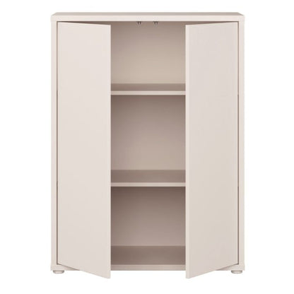 Alice Springs Tall 2 Door Cupboard with Push-to-Open Doors in Sand