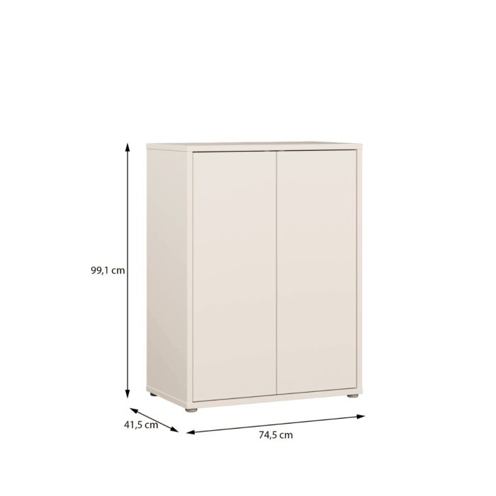 Alice Springs Tall 2 Door Cupboard with Push-to-Open Doors in Sand